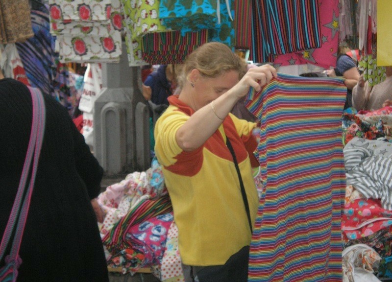 Besuch auf dem Stoffmarkt