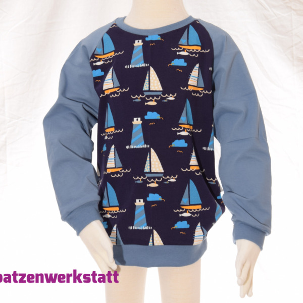 Pullover "Segelboot" - Jersey mit Raglanärmeln
