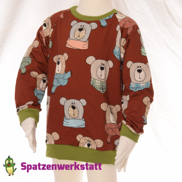 Sweatpullover Raglanpullover "Bär rotbraun"