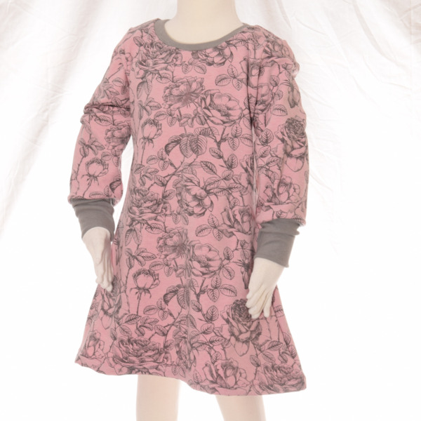 Sweat Langarmkleid "Rose rosa"
