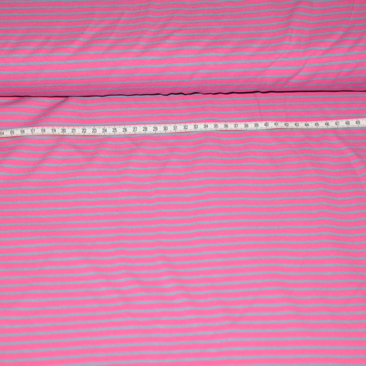 Baumwolljersey Pink-Grau gestreift