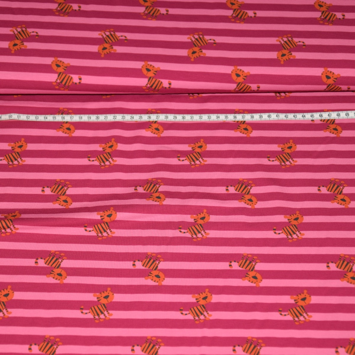 Baumwolljersey Tigerstreifen Pink