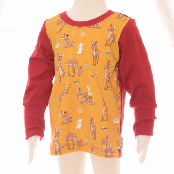 Langarmshirt Mitwachsshirt "Reh und Hase"