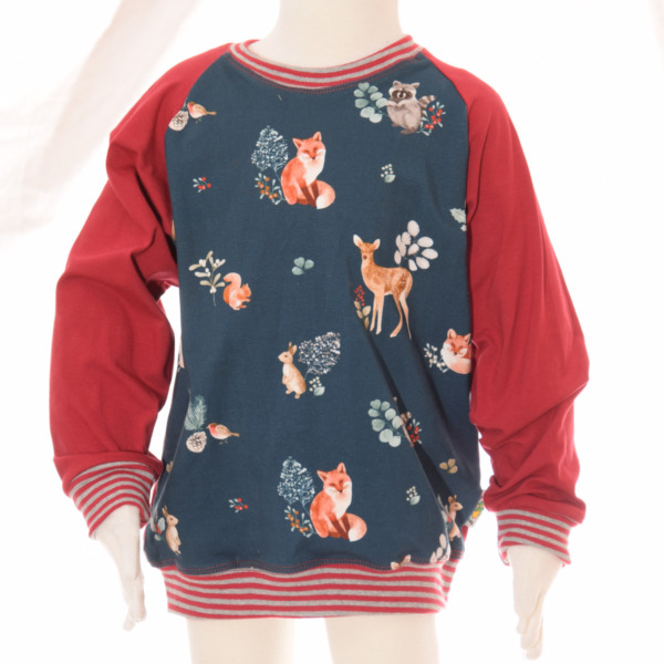 Pullover "Waldtiere" - Jersey mit Raglanärmeln