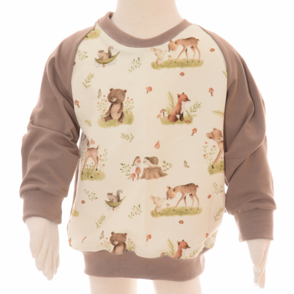Pullover "Waldtiere" - Jersey mit Raglanärmeln