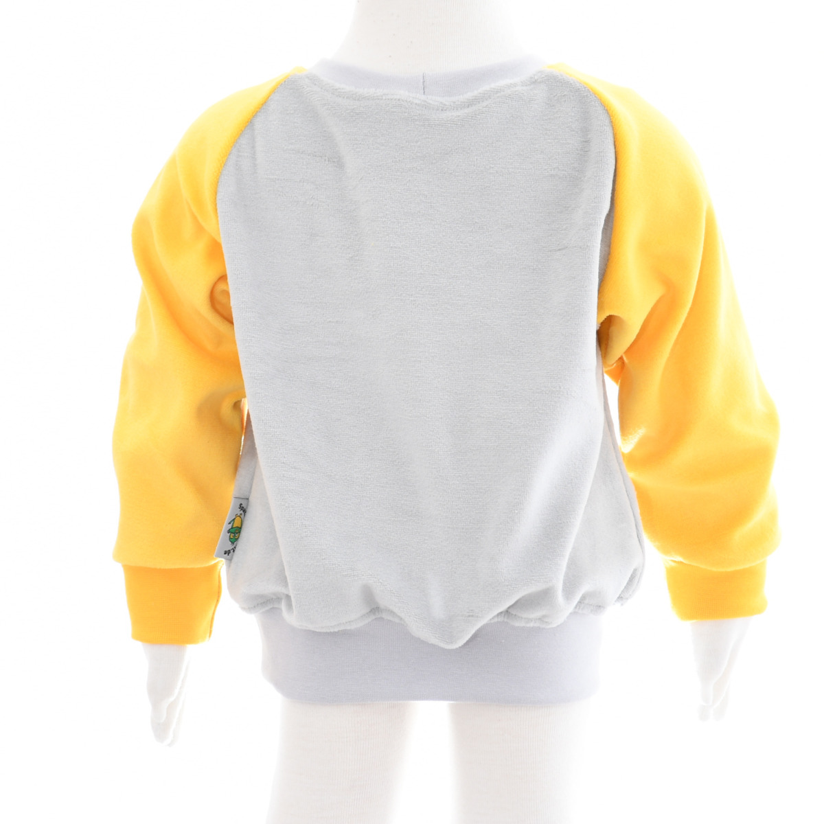 Nickipullover hellgrau gelb – Bild 3